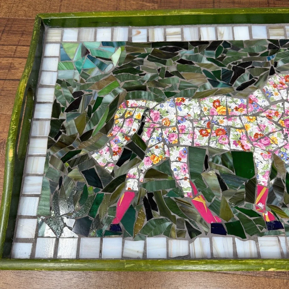 Debby Locke‎ Handcrafted Pisquette Mosaic Horse Tray